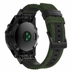 Garmin Instinct 3 - 45mm nylon hybrid bandje (legergroen)