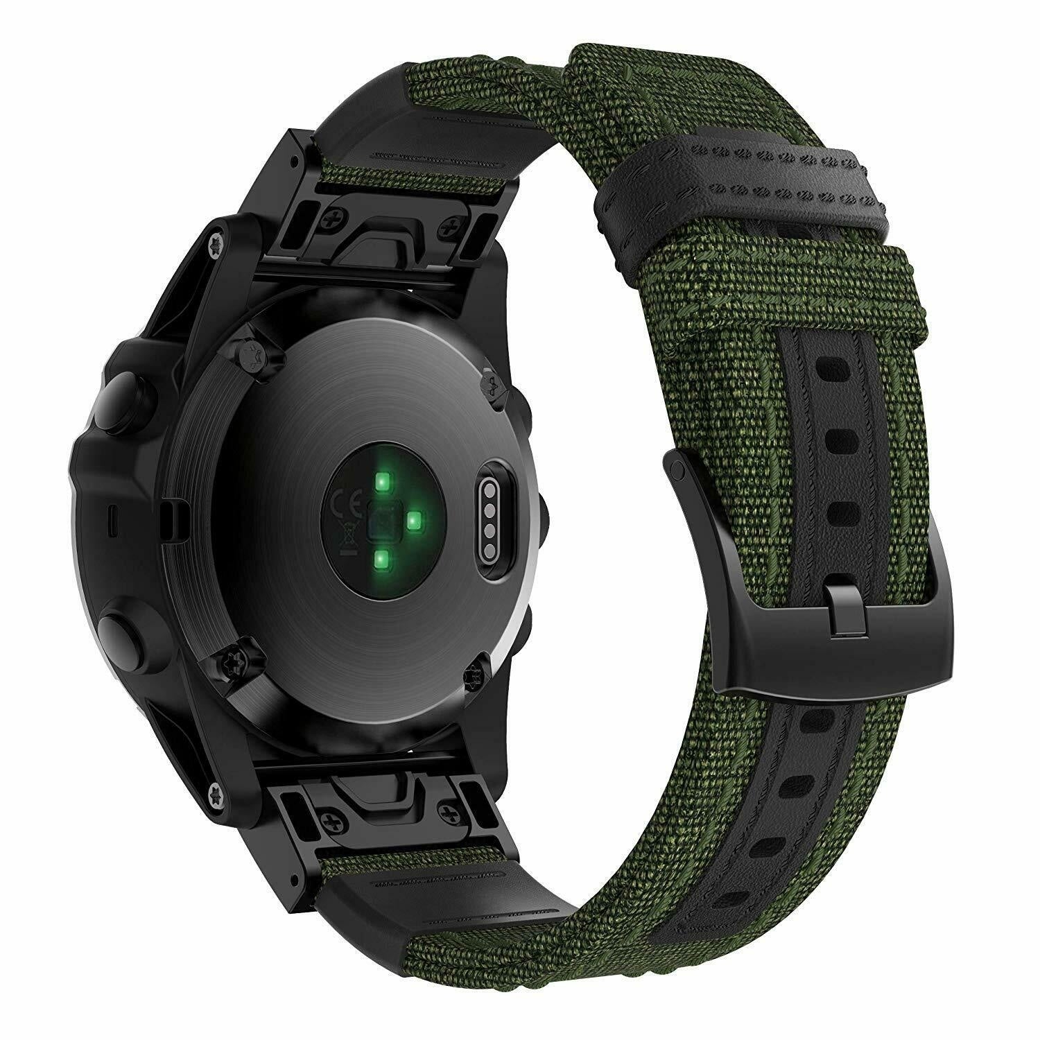 Garmin Fenix 7 nylon hybrid bandje (legergroen)