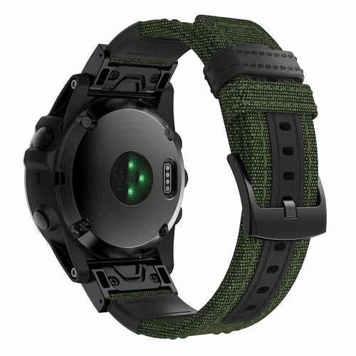 Garmin Forerunner 965 nylon hybrid bandje (legergroen)