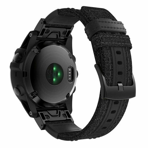 Garmin Forerunner 965 nylon hybrid bandje (zwart)
