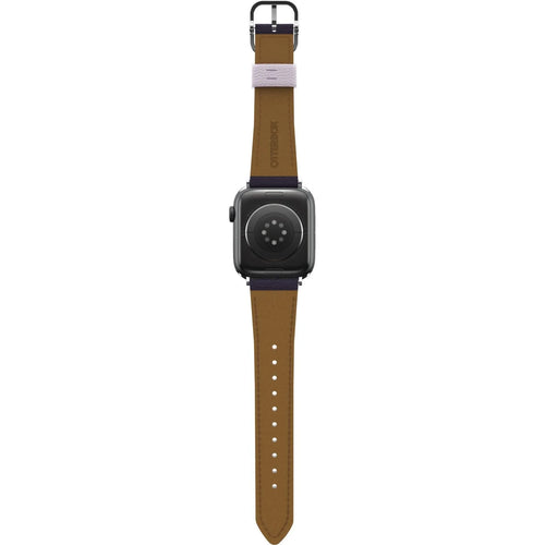 Otterbox Symmetry Cactus Leather, purple, on a watch, 3/4 rear view