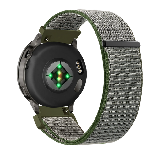 Bandz Garmin Vivoactive 6 Nylon Loop Strap (Olive Green)