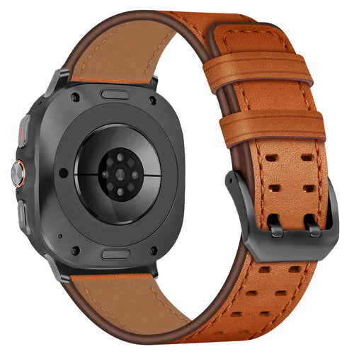 Samsung Galaxy Watch Ultra double pin leren band (oranje)