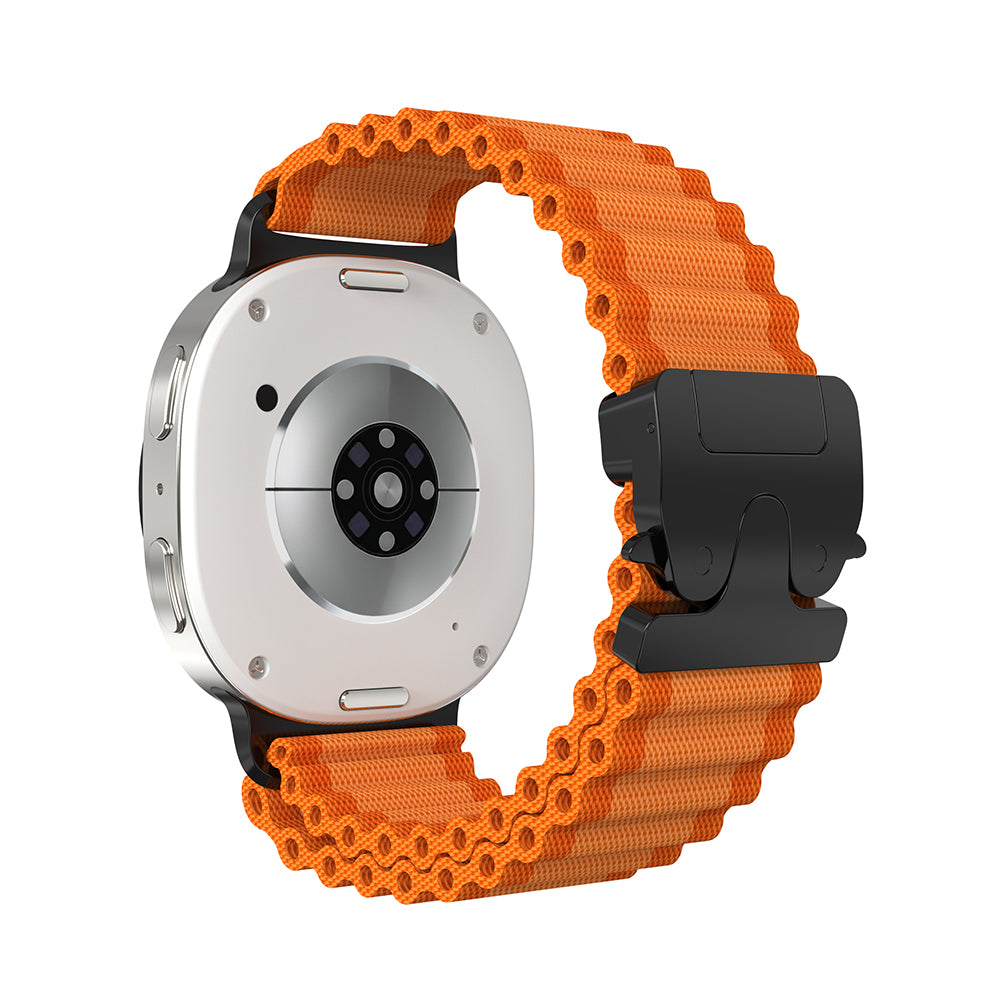 Samsung Galaxy Watch 9 - 40mm Outdoor Nylon Strap with P-Buckle (Orange/Black)