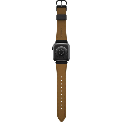 Otterbox Symmetry Cactus Leather, black, on a watch, 3/4 rear view