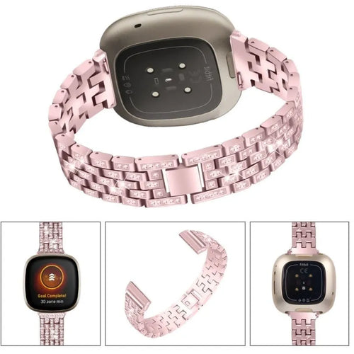 Diamond Steel Strap, on a watch, 3/4 rear view