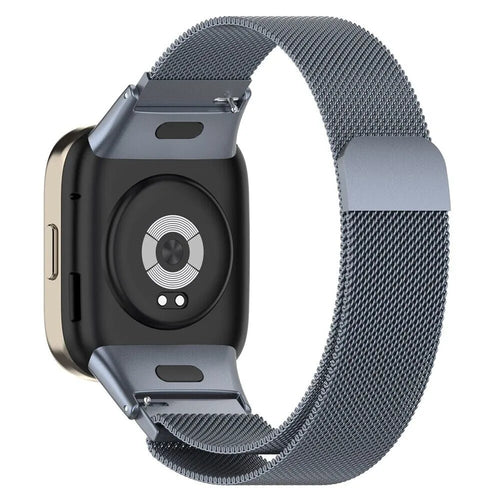 Milanese Strap, space grey, on a watch, 3/4 rear view