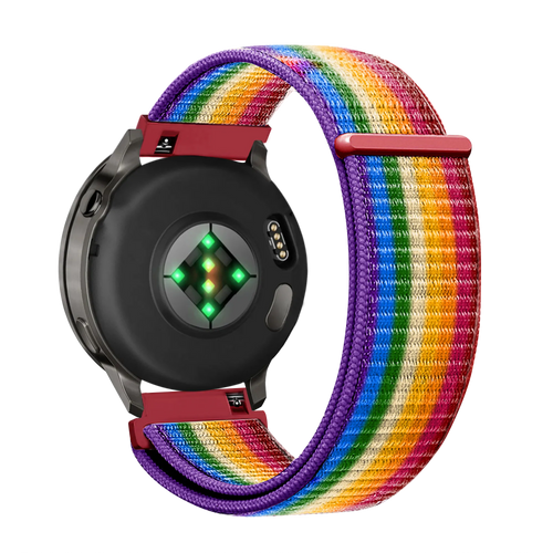 Bandz Garmin Forerunner 265s nylon loop band (regenboog)