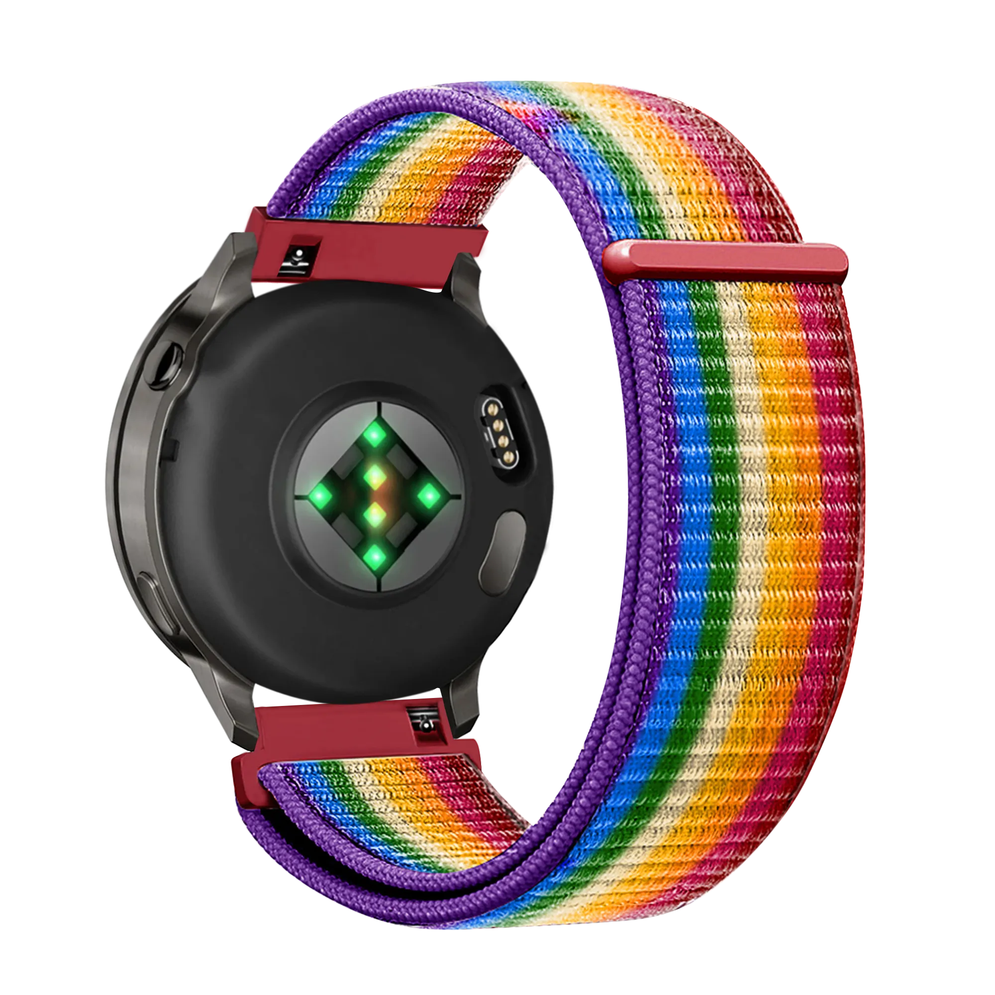 Bandz Garmin Forerunner 265s nylon loop band (regenboog)