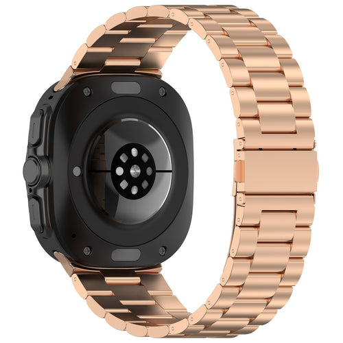 Steel Strap, rose gold, on a watch, 3/4 rear view