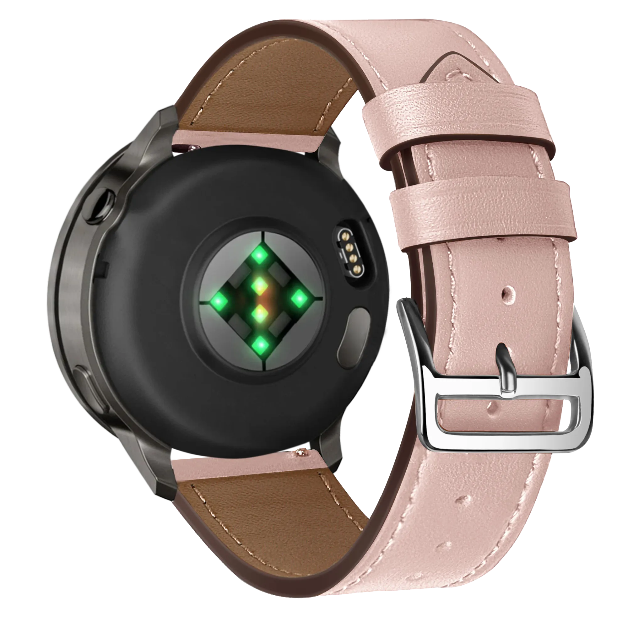 Bandz Garmin Approach S42 lederen band 'Deluxe' (roze)