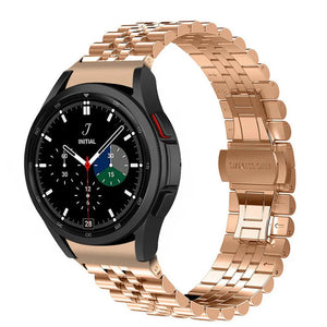 Jubilee Steel Strap, rose gold, on a watch, 3/4 rear view