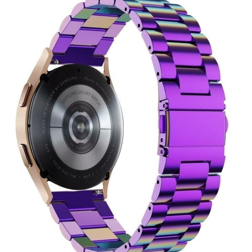 Steel Strap, pearlescent, on a watch, 3/4 rear view