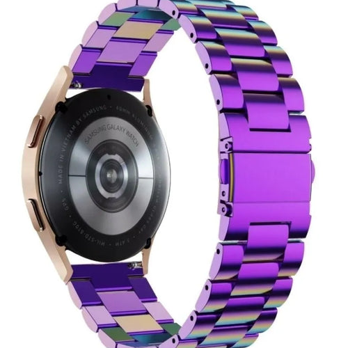 Steel Strap, pearlescent, on a watch, 3/4 rear view
