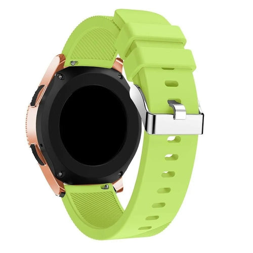 Twill Silicone Strap, light green, on a watch, 3/4 rear view