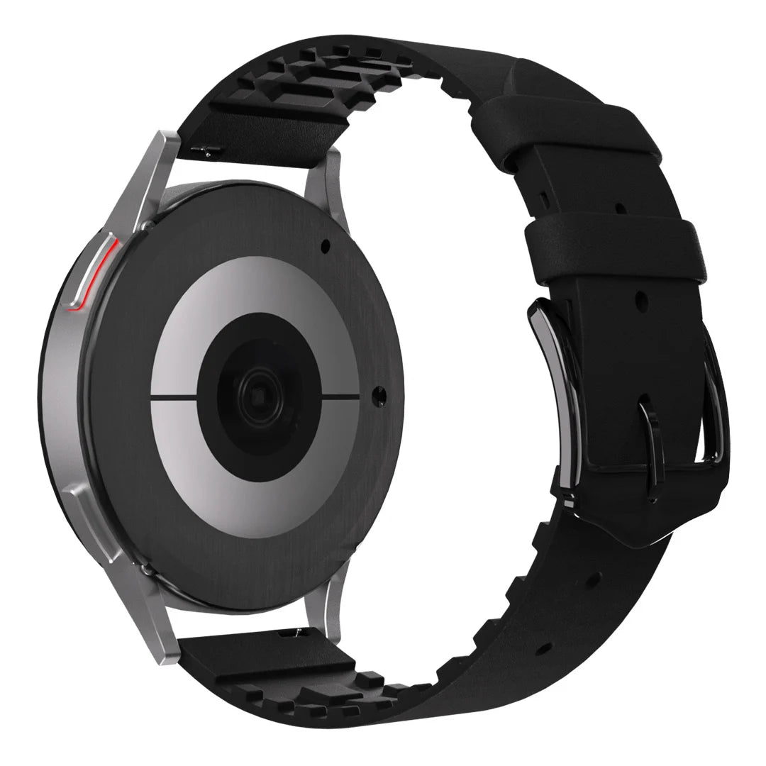 Samsung Galaxy Watch 4 44mm Silicone/Leather Strap (Black)