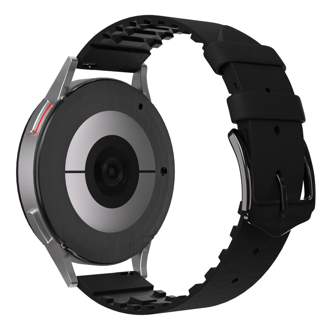 Polar Pacer siliconen / leren bandje  (zwart)