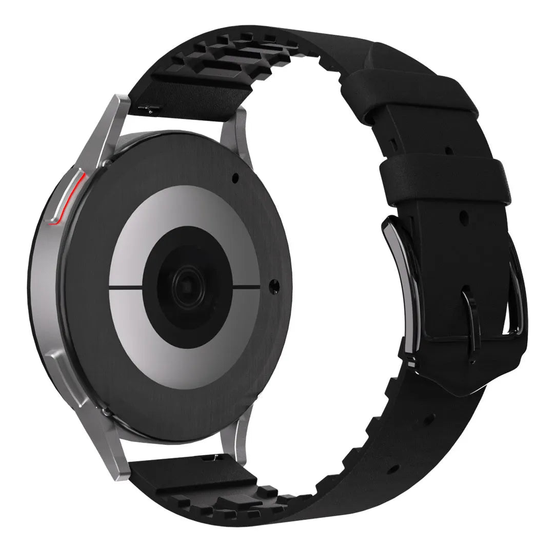 Polar Grit X siliconen / leren bandje (zwart) 