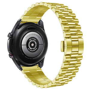 Presidential Steel Strap, gold, on a watch, 3/4 rear view