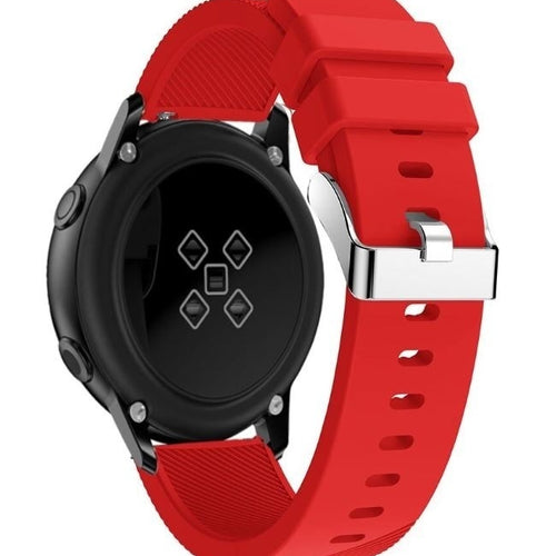Twill Silicone Strap, red, on a watch, 3/4 rear view