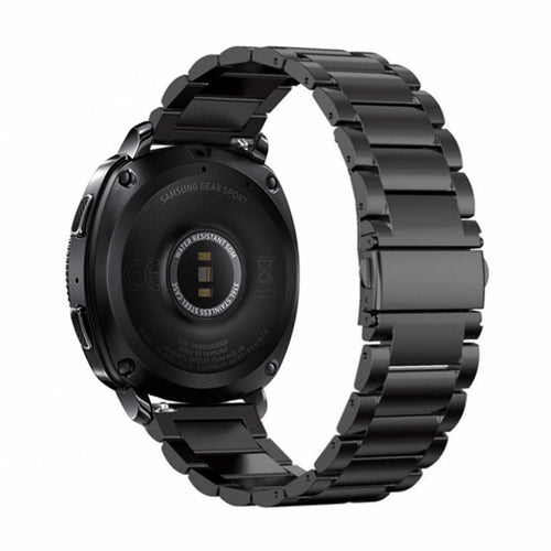 Steel Strap, black, on a watch, 3/4 rear view