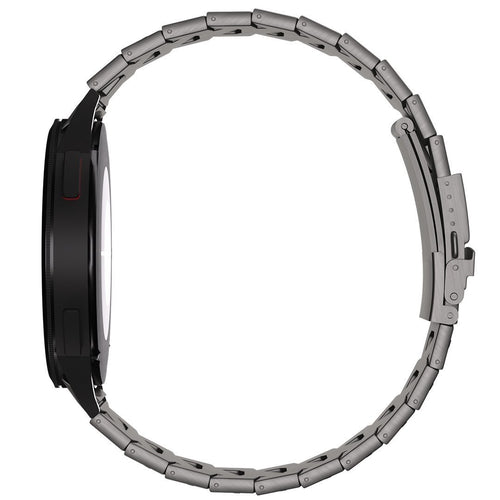 Titanium Strap 'Iron', graphite, on a watch, 3/4 rear view