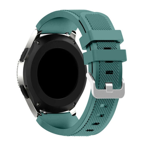 Twill Silicone Strap, viridian, on a watch, 3/4 rear view
