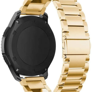 Steel Strap, gold, on a watch, 3/4 rear view