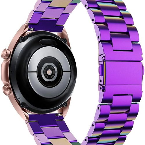 Steel Strap, pearlescent, on a watch, 3/4 rear view