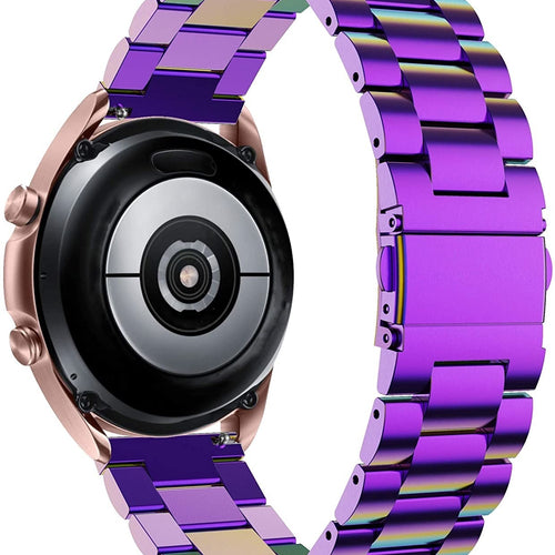 Steel Strap, pearlescent, on a watch, 3/4 rear view