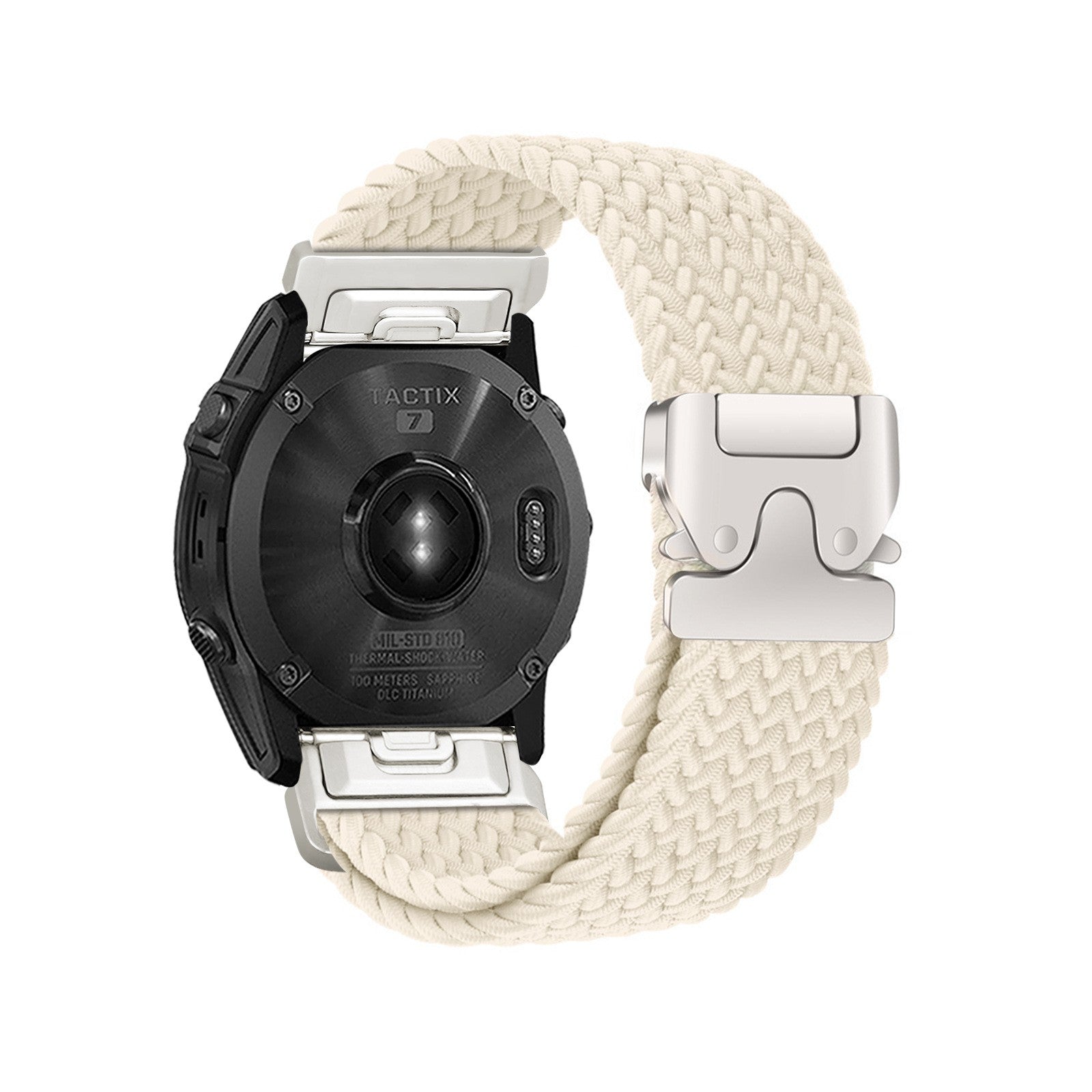 Garmin Fenix 8 - 43mm gevlochten band met P-buckle (sterrenlicht)