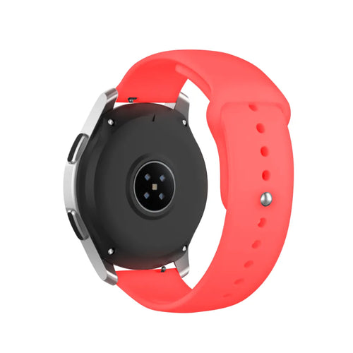 Silicone Glow in the Dark Strap, red, on a watch, 3/4 rear view