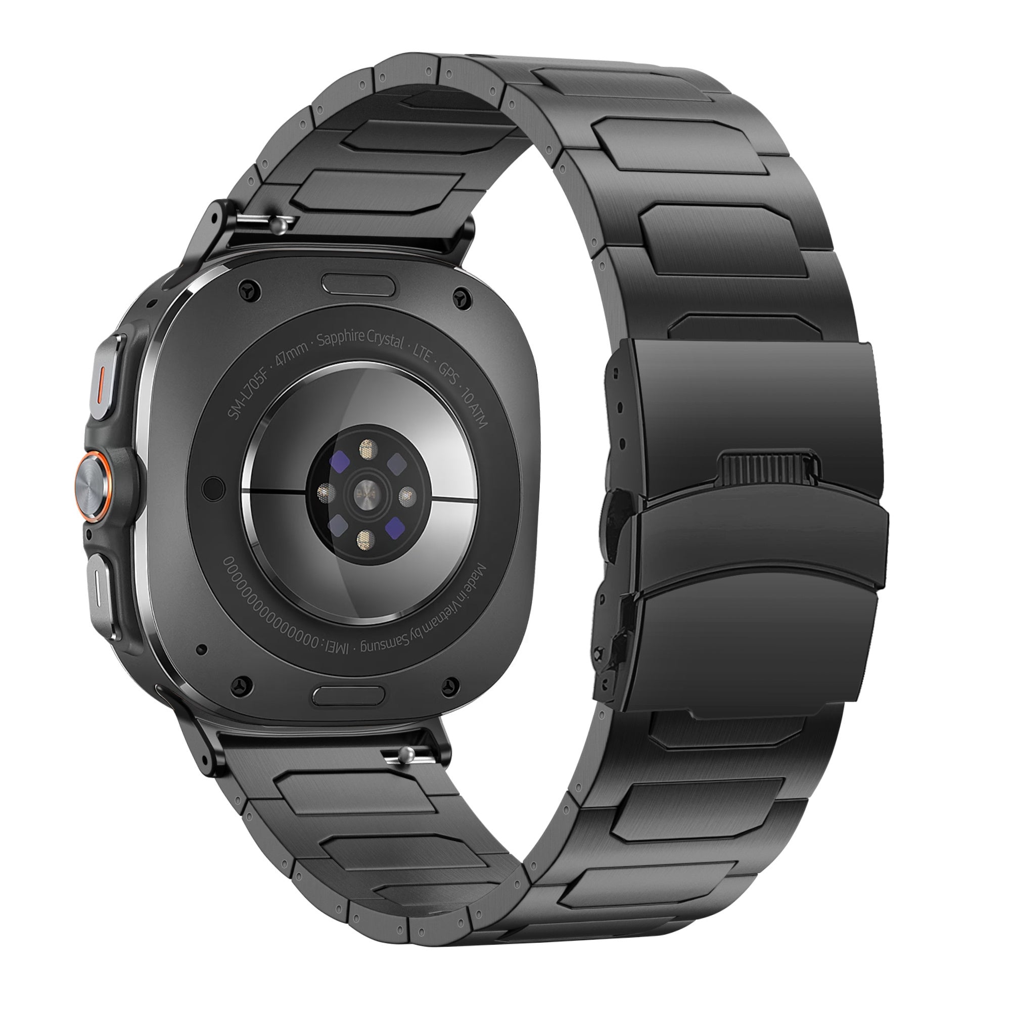 Bandz Samsung Galaxy Watch Ultra titanium band 'Deluxe' (zwart)
