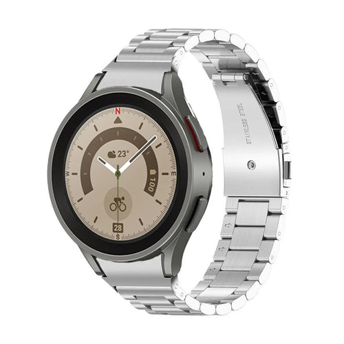 Titanium Strap, silver, on a watch, 3/4 rear view