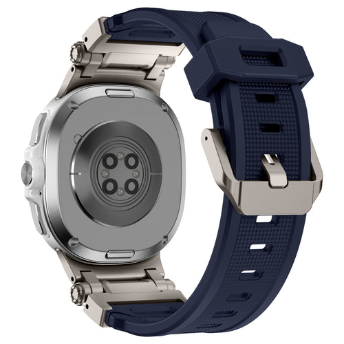 Samsung Galaxy Watch 9 - 44mm Silicone Strap 'Explorer' (Blue with Titanium)