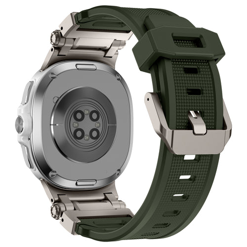Samsung Galaxy Watch 9 - 44mm Silicone Strap 'Explorer' (Green with Titanium)