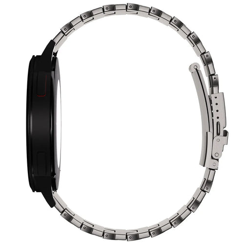 Butterfly Titanium Strap, graphite, on a watch, 3/4 rear view