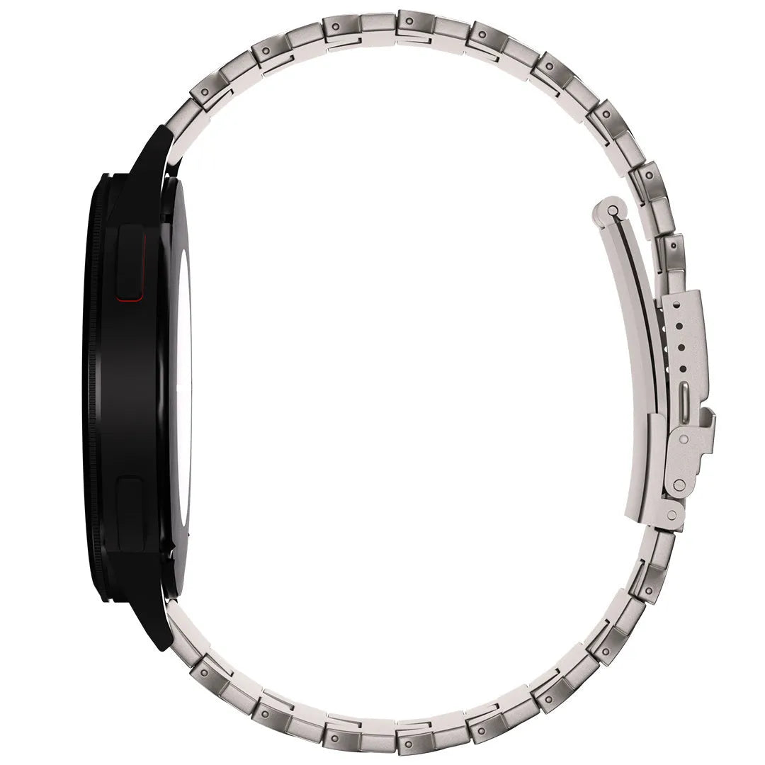 Butterfly Titanium Strap, on a watch, 3/4 rear view