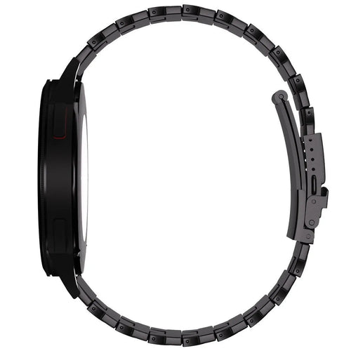 Butterfly Titanium Strap, black, on a watch, 3/4 rear view
