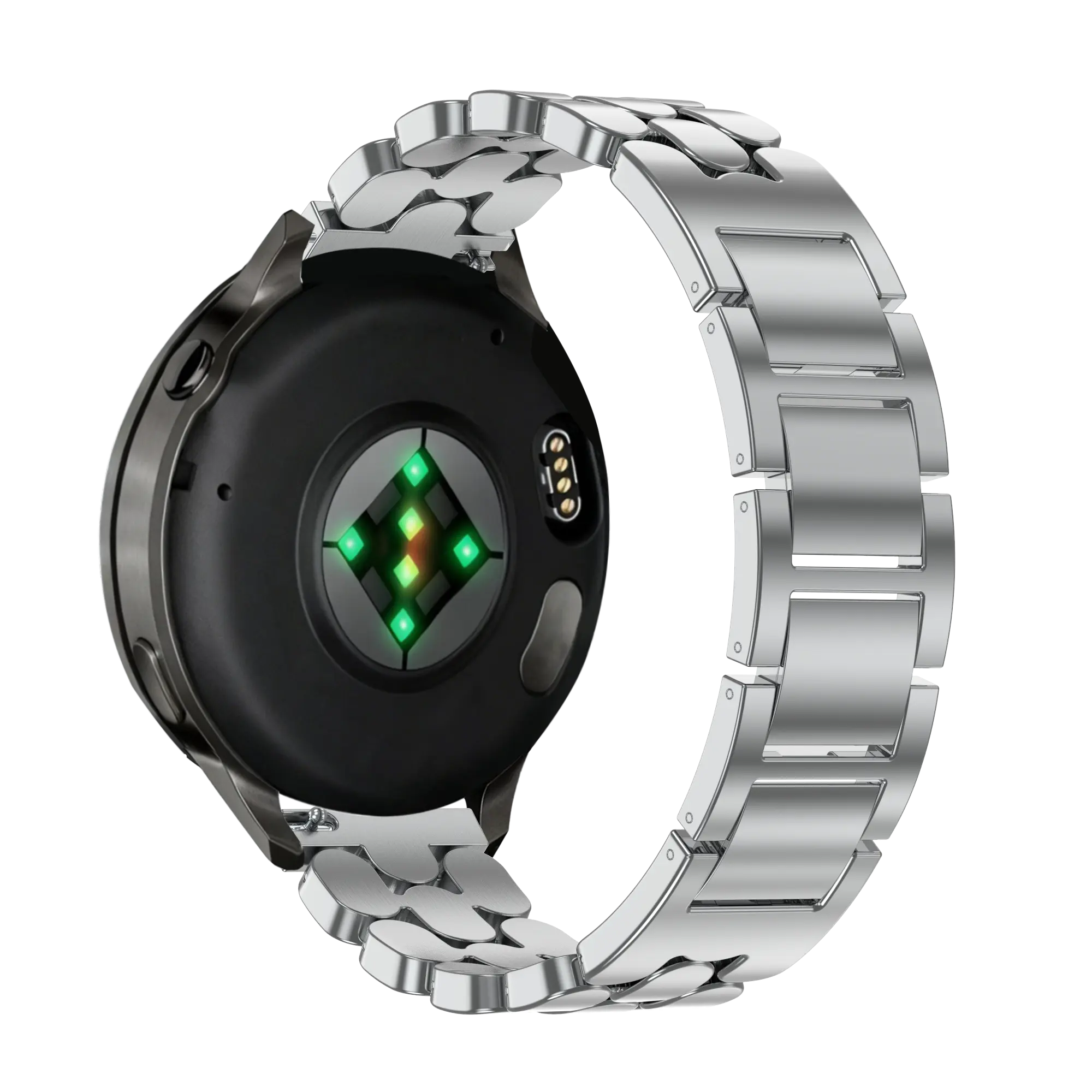 Bandz Garmin Vivomove 3s stalen band 'Oval' (zilver)