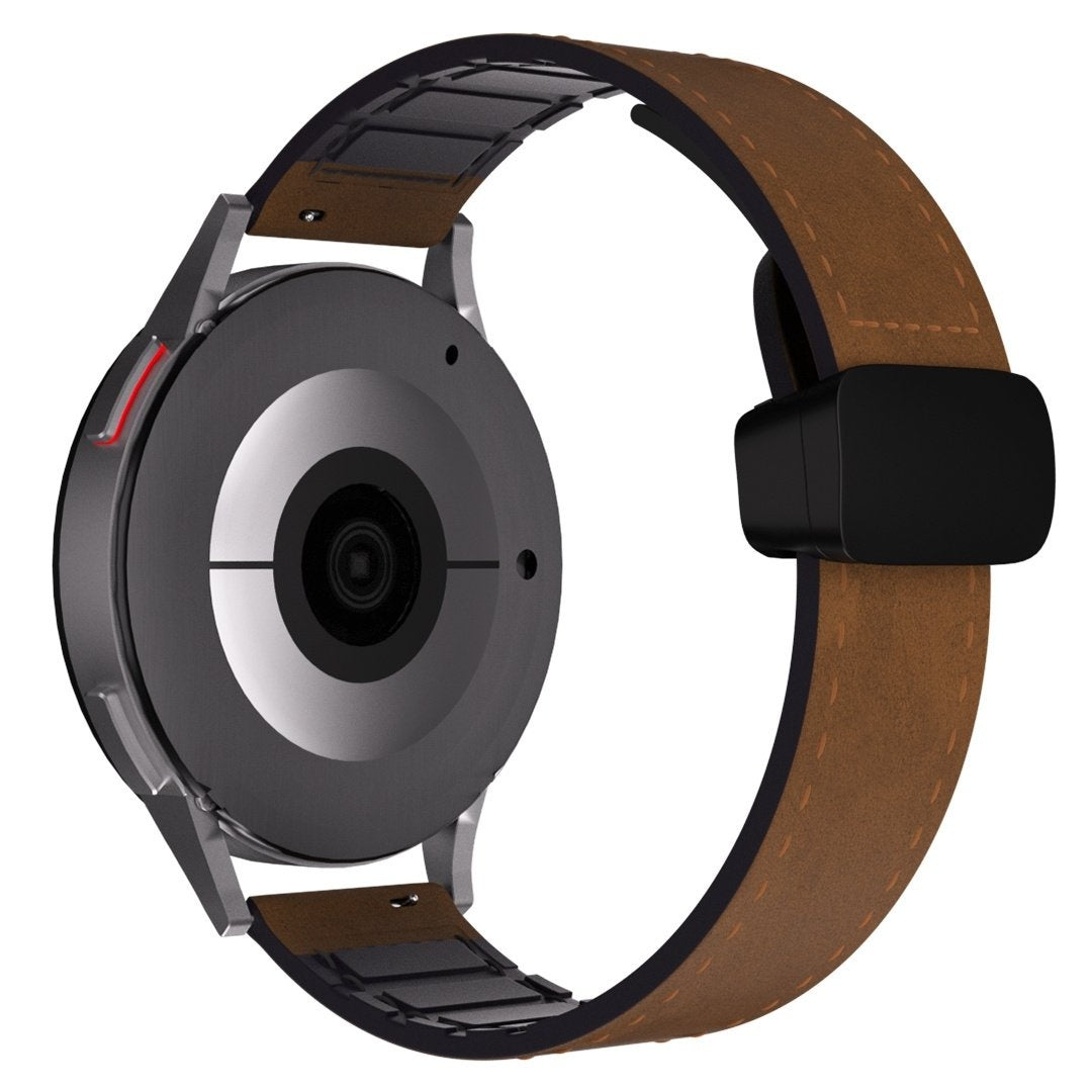 Amazfit Bip 6 leren bandje met D-buckle (donkerbruin)