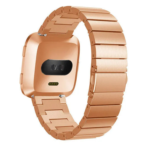 Metal Strap, rose gold, on a watch, 3/4 rear view