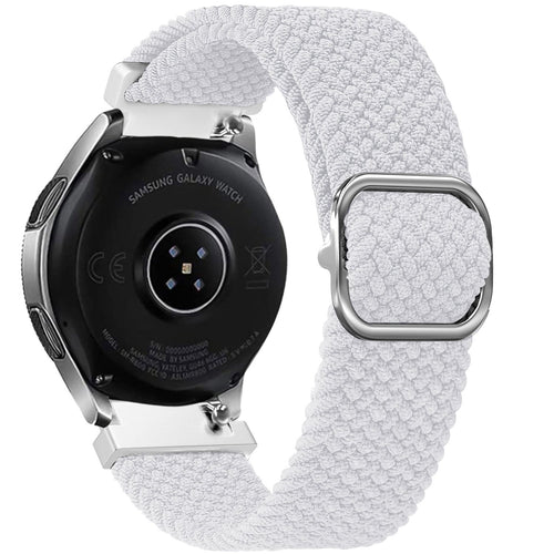 Nylon Adjustable Braided Strap, white, on a watch, 3/4 rear view