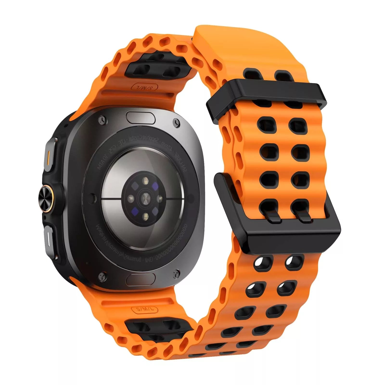 Samsung Galaxy Watch Ultra wave siliconen bandje (oranje/zwart)