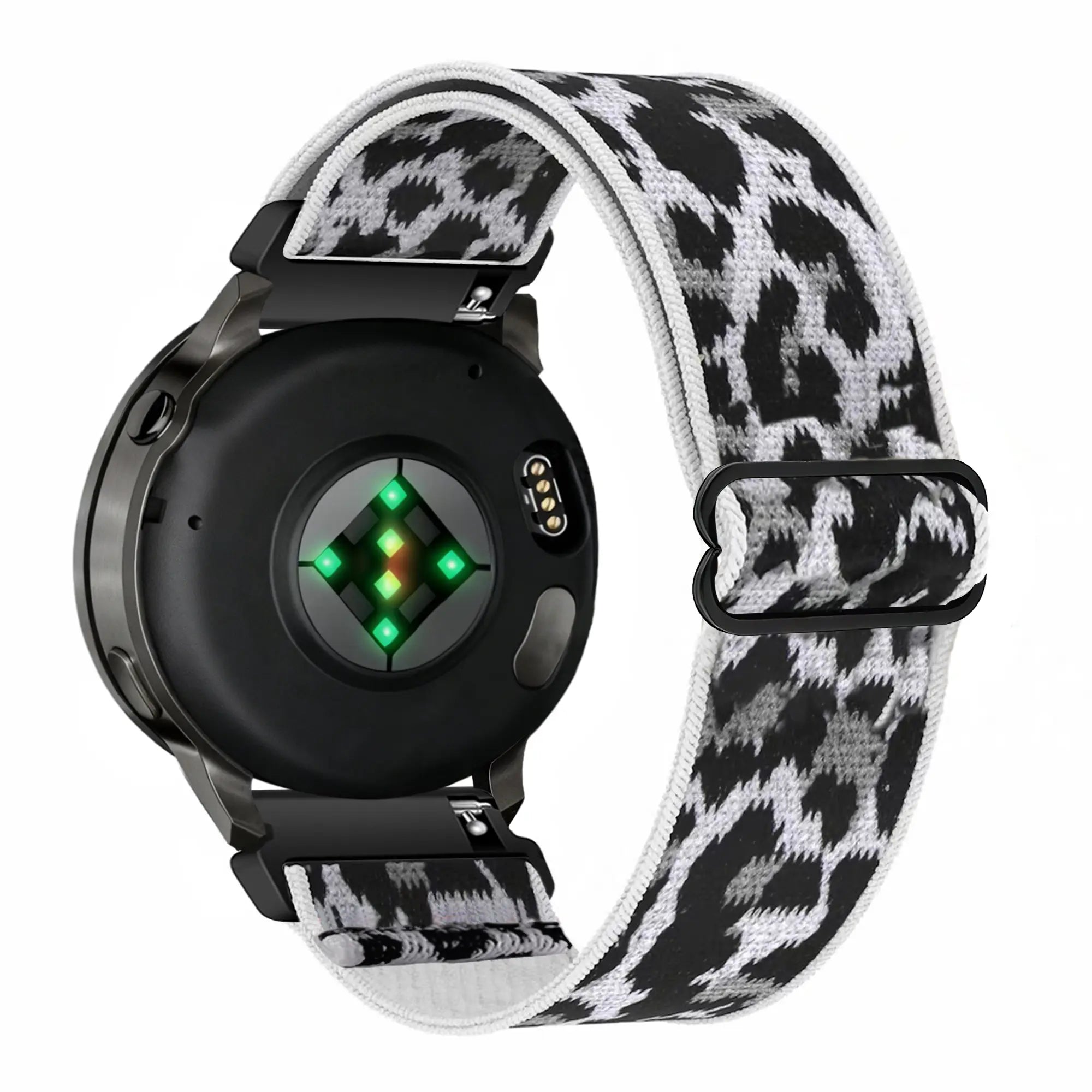 Bandz Garmin Forerunner 265s Elastische nylon band (white leopard)