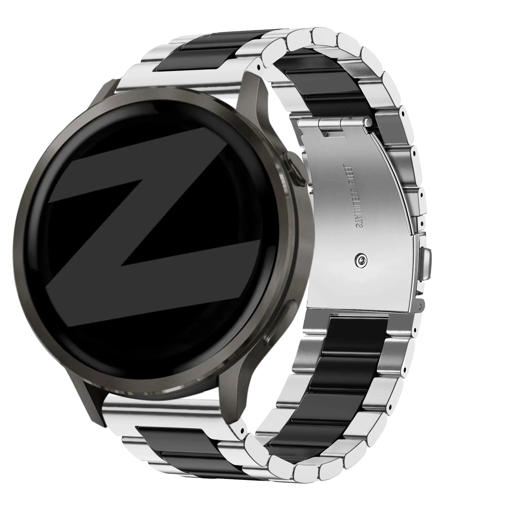 Bandz Garmin D2 Air X15 stalen band 'Classic' (zilver/zwart)