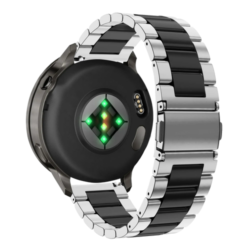 Bandz Garmin Vivoactive 6 stalen band 'Classic' (zilver/zwart)