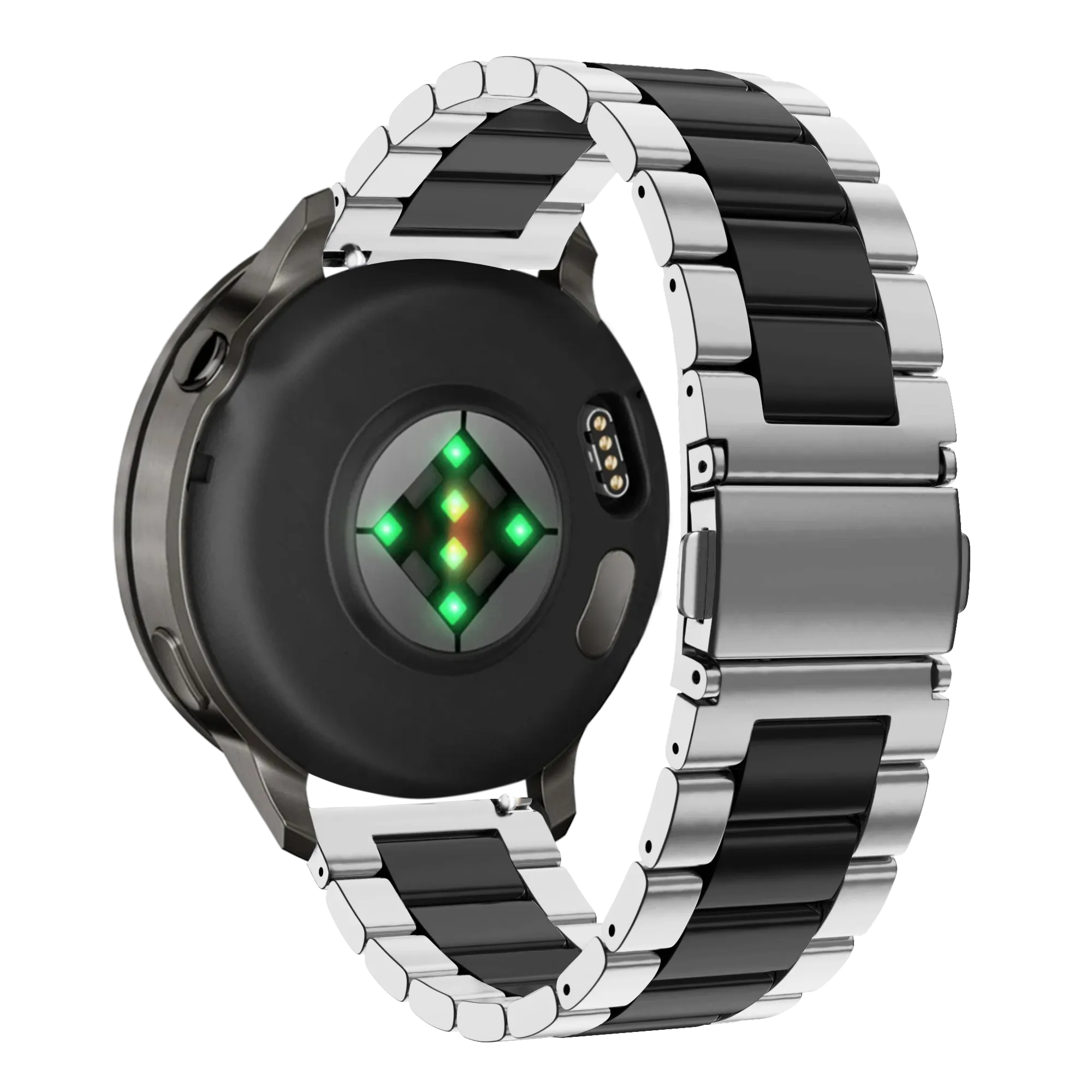 Bandz Garmin Approach S42 stalen band 'Classic' (zilver/zwart)