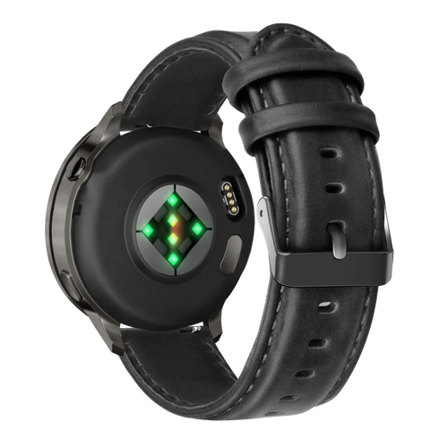 Bandz Garmin Vivomove Style lederen band 'Classic' (zwart)