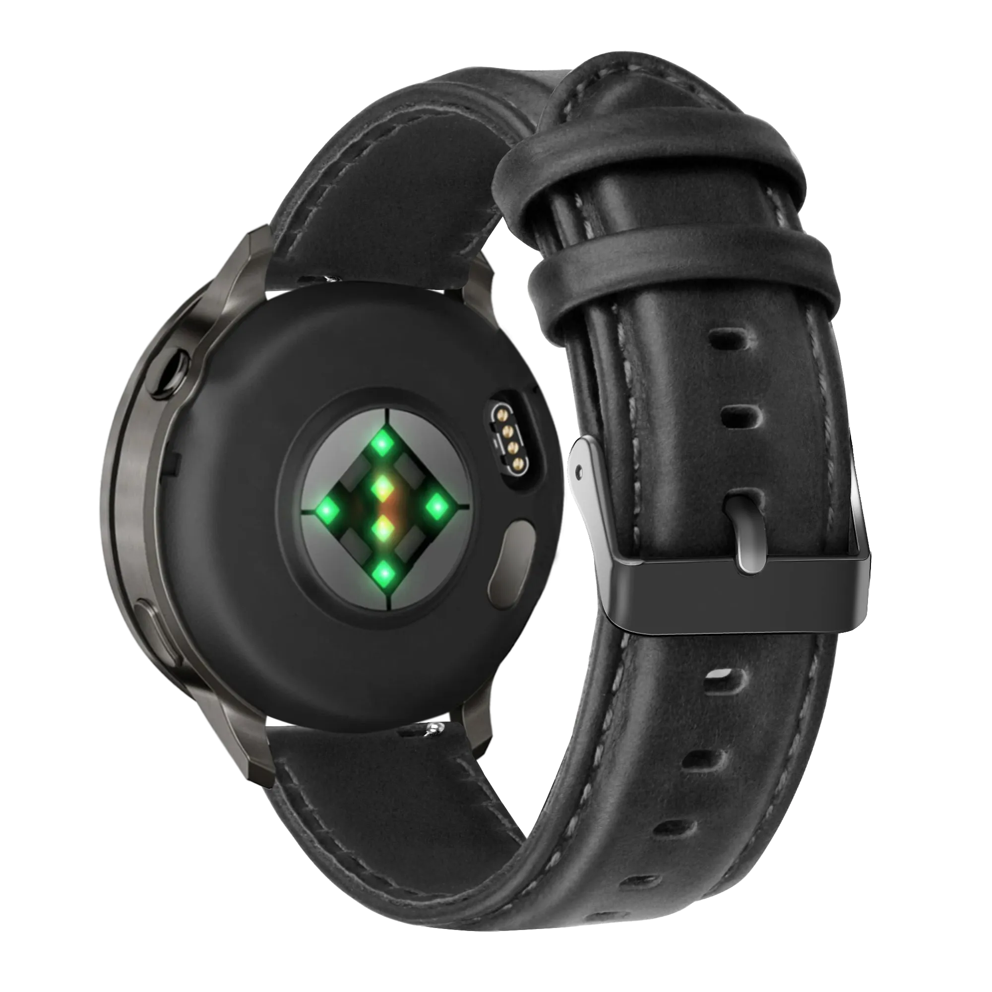 Bandz Garmin Venu 2 lederen band 'Classic' (zwart)